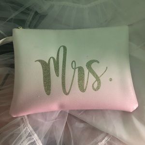 Mrs. wedding wristlet makeup purse bag